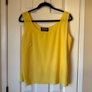 Bob Mackie Vibrant Yellow Silk Tank Top Large